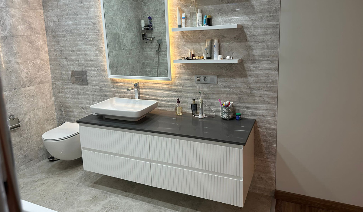 Komple Lake Banyo Dolabı